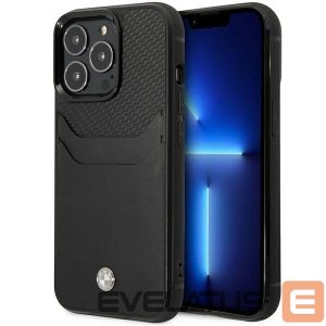 Tagakaaned BMW  Case BMW BMHCP14L22RSEPK iPhone 14 Pro 6.1" black/black Leather Card Slot 