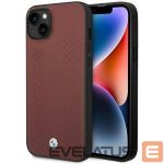 Tagakaaned BMW  Case BMW BMHCP14S22RFGR iPhone 14 6.1" Burgundy/burgundy Leather Diamond Pattern 