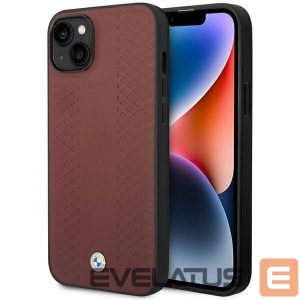 Tagakaaned BMW  Case BMW BMHCP14S22RFGR iPhone 14 6.1" Burgundy/burgundy Leather Diamond Pattern 