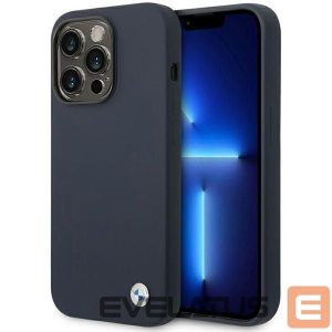 Tagakaaned BMW  Case BMW BMHMP14XSILNA iPhone 14 Pro Max 6.7" navy blue/navy Silicone Metal Logo MagSafe 