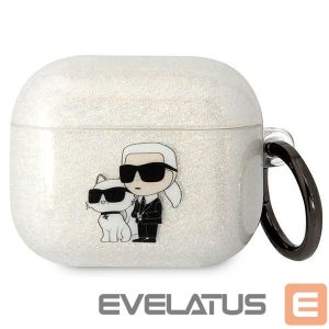 Tagakaaned Karl Lagerfeld  Karl Lagerfeld KLA3HNKCTGT Airpods 3 cover transparent Gliter Karl&Choupette 