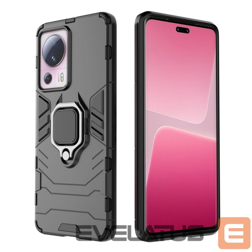 Tagakaaned Hurtel Ring Armor case for Xiaomi 13 Lite armored cover magnetic holder ring black