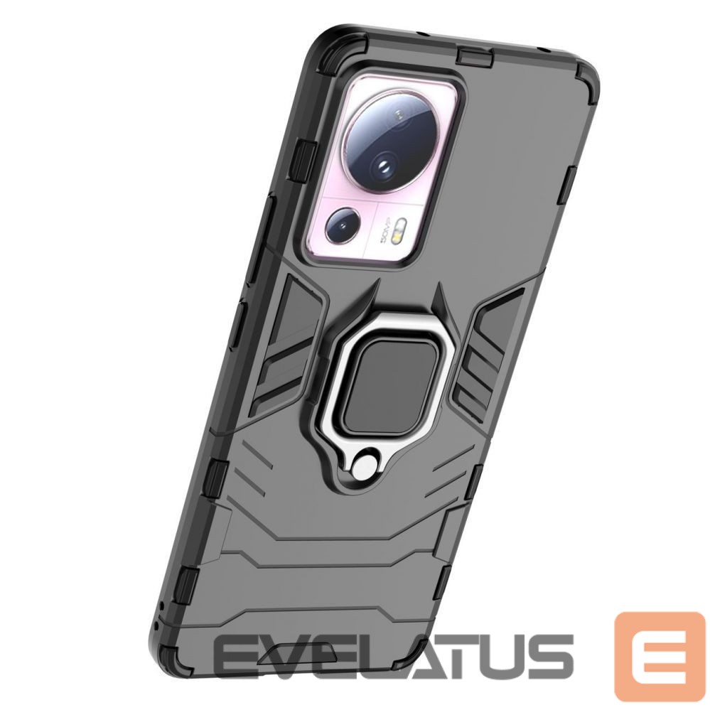 Tagakaaned Hurtel Ring Armor case for Xiaomi 13 Lite armored cover magnetic holder ring black