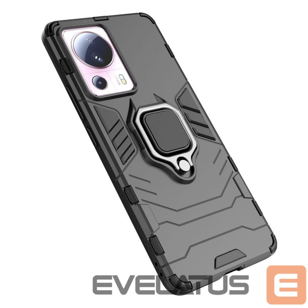Tagakaaned Hurtel Ring Armor case for Xiaomi 13 Lite armored cover magnetic holder ring black