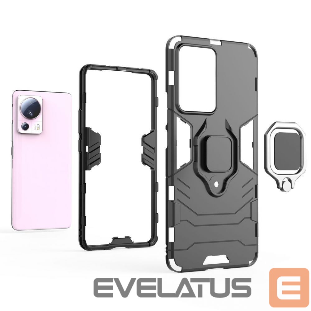 Tagakaaned Hurtel Ring Armor case for Xiaomi 13 Lite armored cover magnetic holder ring black