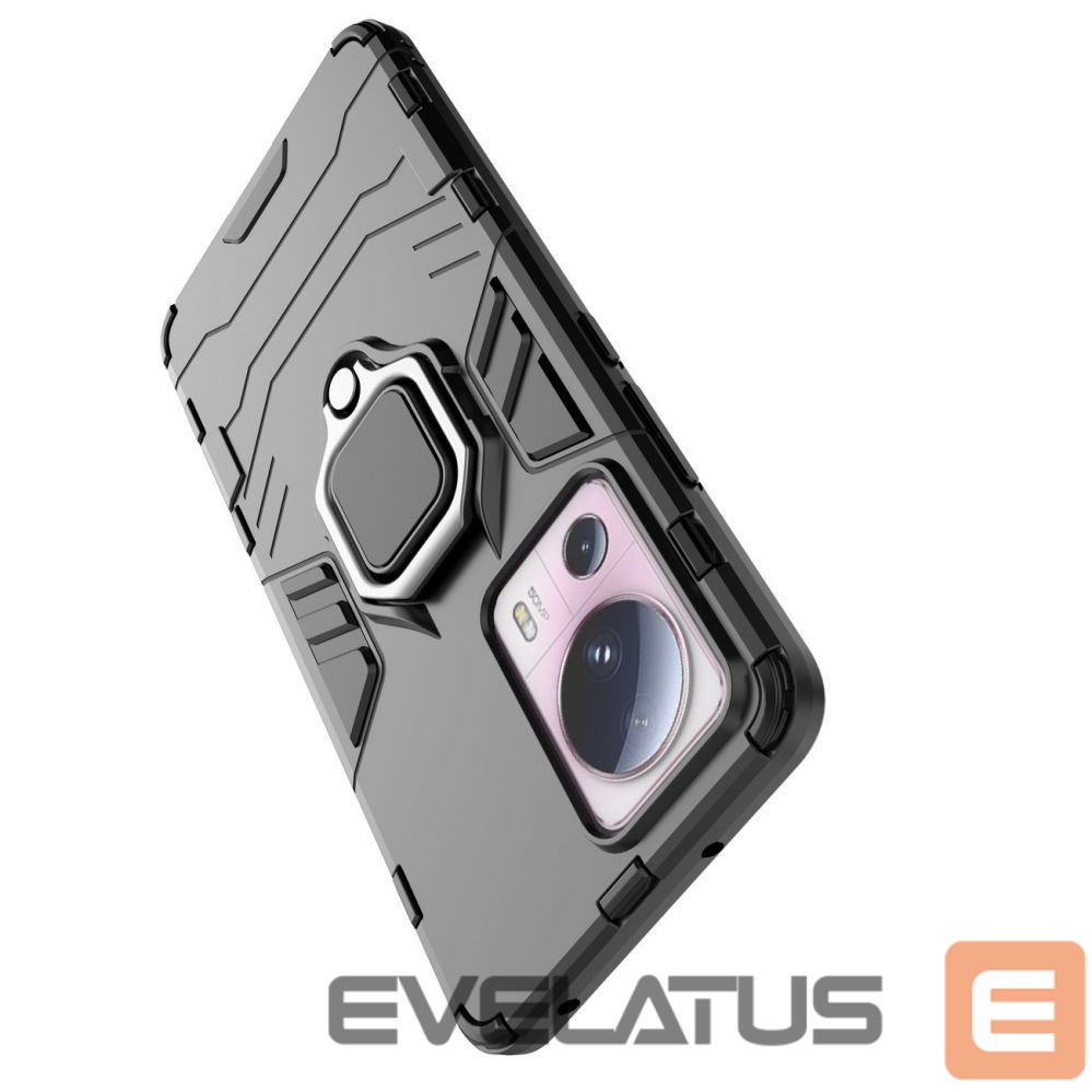 Tagakaaned Hurtel Ring Armor case for Xiaomi 13 Lite armored cover magnetic holder ring black