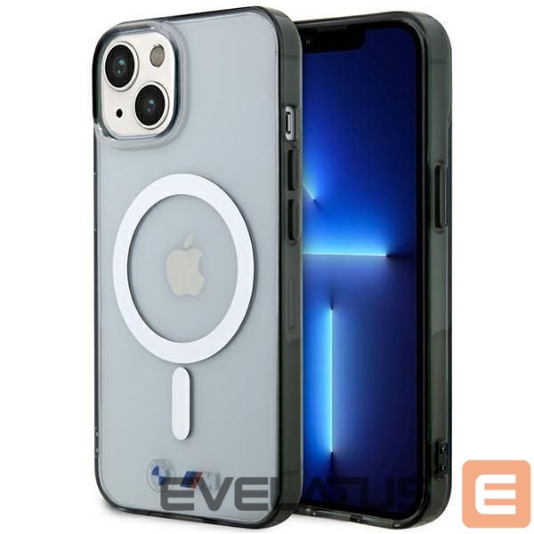 Tagakaaned BMW BMW BMHMP14SHCRS iPhone 14 6.1" case transparent hardcase Silver Ring MagSafe