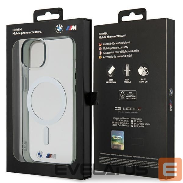 Tagakaaned BMW BMW BMHMP14SHCRS iPhone 14 6.1" case transparent hardcase Silver Ring MagSafe