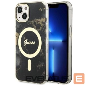 Tagakaaned Guess  Guess GUHMP14MHTMRSK iPhone 14 Plus 6.7" black/black hardcase Golden Marble MagSafe 
