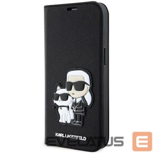 Tagakaaned Karl Lagerfeld  Karl Lagerfeld KLBKP14LSANKCPK iPhone 14 Pro 6.1" bookcase black/black Saffiano Karl & Choupette 