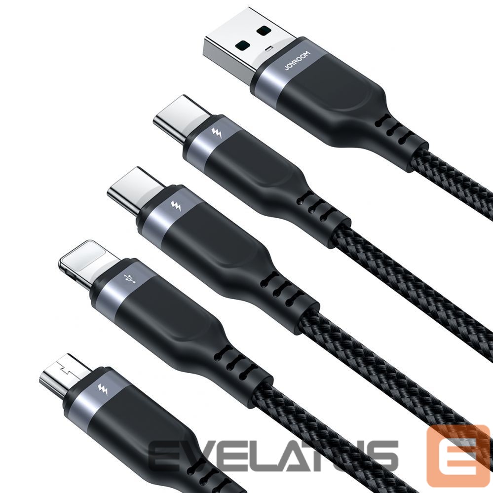 Kaabel Joyroom Joyroom Multi-Use Series S-A18 4in1 USB-A - USB-C / USB-C / Lightning / micro USB cable 1.2m - black
