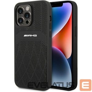 Tagakaaned Mercedes-Benz  AMG AMHMP14XOSDBK iPhone 14 Pro Max 6.7" black/black hardcase Leather Curved Lines MagSafe 