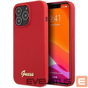 Tagakaaned Guess  Guess GUHCP13XLSLMGRE iPhone 13 Pro Max 6.7" red/burgundy hard case Silicone Vintage Gold Logo 