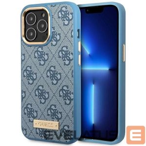 Tagakaaned Guess  Guess GUHMP14LU4GPRB iPhone 14 Pro 6.1" blue/blue hard case 4G Logo Plate MagSafe 