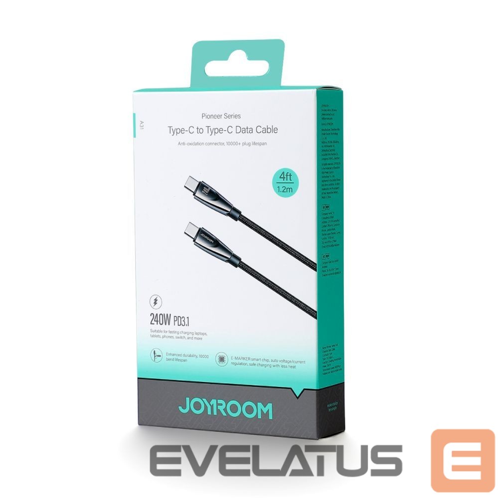 Kaabel Joyroom Joyroom Pioneer Series SA31-CC5 USB-C / USB-C cable 240W 1.2m - black