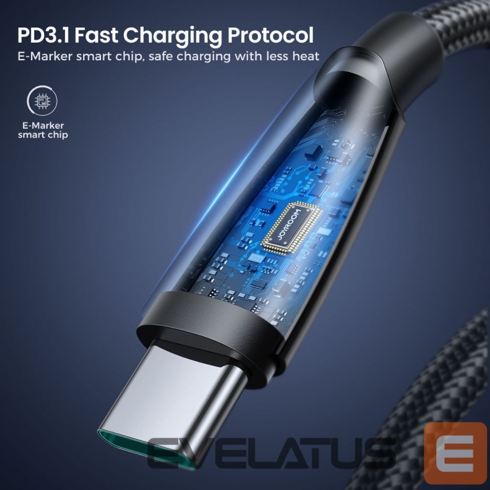 Kaabel Joyroom Joyroom Pioneer Series SA31-CC5 USB-C / USB-C cable 240W 1.2m - black