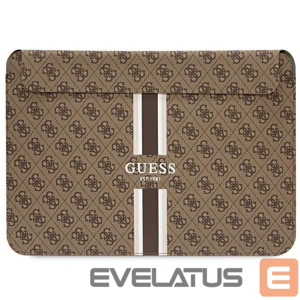 Tagakaaned Guess Guess 4G Printed Stripes cover for a 16" laptop - brown