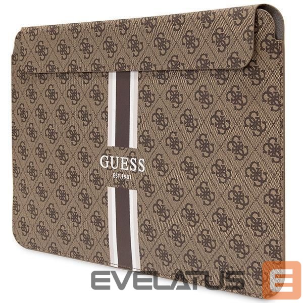 Tagakaaned Guess Guess 4G Printed Stripes cover for a 16" laptop - brown