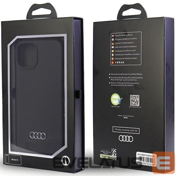 Tagakaaned Audi Audi Silicone Case iPhone 14 6.1" black/black hardcase AU-LSRIP14-Q3/D1-BK