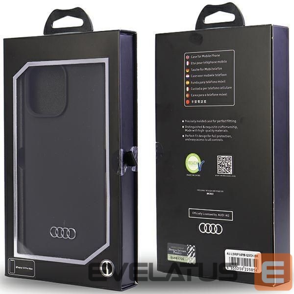 Tagakaaned Audi Audi Silicone Case iPhone 14 Pro Max 6.7" black/black hardcase AU-LSRIP14PM-Q3/D1-BK