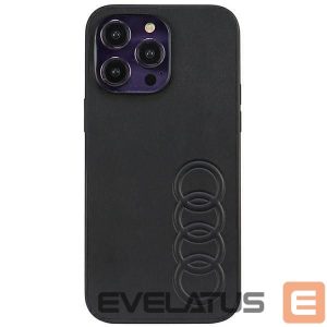 Tagakaaned Audi  Audi Synthetic Leather iPhone 14 Pro Max 6.7" black/black hardcase AU-TPUPPCIP14PM-TT/D1-BK