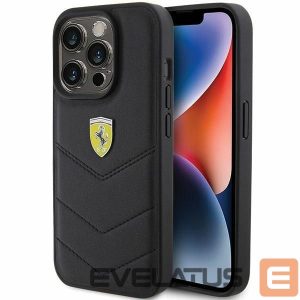 Tagakaaned Ferrari  Ferrari Quilted Metal Logo case for iPhone 15 Pro - black
