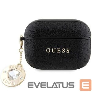 Tagakaaned Guess  Guess GUAP2PGEHCDK case for AirPods Pro 2 cover - black Fixed Glitter Heart Diamond Charm 