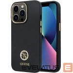 Tagakaaned Guess  Guess GUHCP13LM4DGPK case for iPhone 13 Pro / 13 - black Silicone Logo Strass 4G