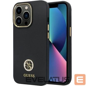 Tagakaaned Guess  Guess GUHCP13LM4DGPK case for iPhone 13 Pro / 13 - black Silicone Logo Strass 4G