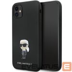 Tagakaaned Karl Lagerfeld  Karl Lagerfeld KLHCN61SMHKNPK case for iPhone 11 / Xr - black Silicone Ikonik Metal Pin 