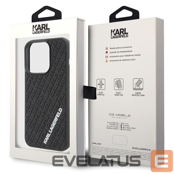 Tagakaaned Karl Lagerfeld Karl Lagerfeld 3D Rubber Multi Logo case for iPhone 15 Pro - black