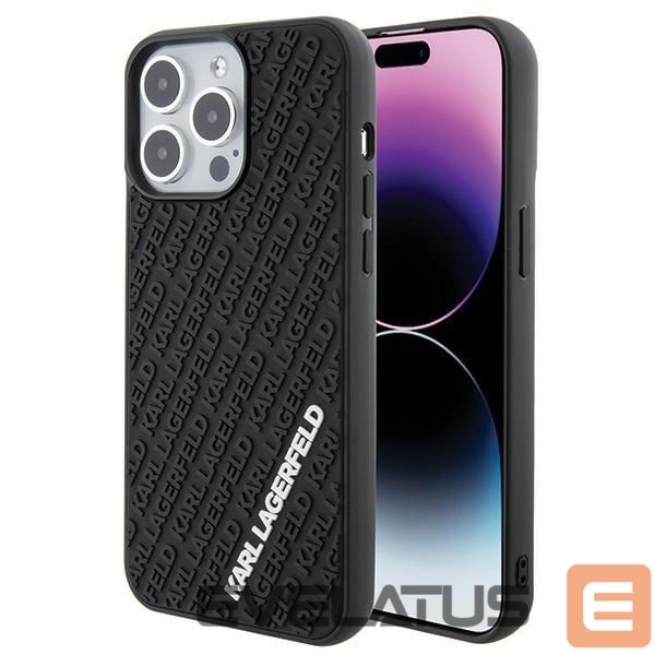 Tagakaaned Karl Lagerfeld Karl Lagerfeld 3D Rubber Multi Logo case for iPhone 15 Pro Max - black