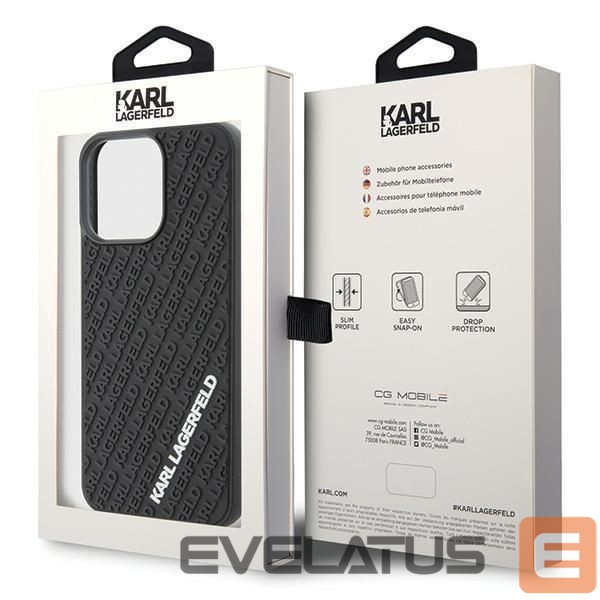 Tagakaaned Karl Lagerfeld Karl Lagerfeld 3D Rubber Multi Logo case for iPhone 15 Pro Max - black