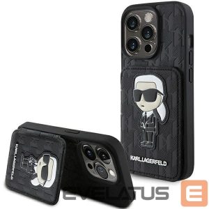 Tagakaaned Karl Lagerfeld  Karl Lagerfeld Saffiano Cardslots and Stand Monogram Ikonik Patch case for iPhone 15 Pro - black 