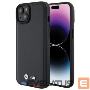 Tagakaaned BMW  BMW BMHCP15M22PTDK iPhone 15 Plus 6.7" black/black Leather Stamp Tricolor 