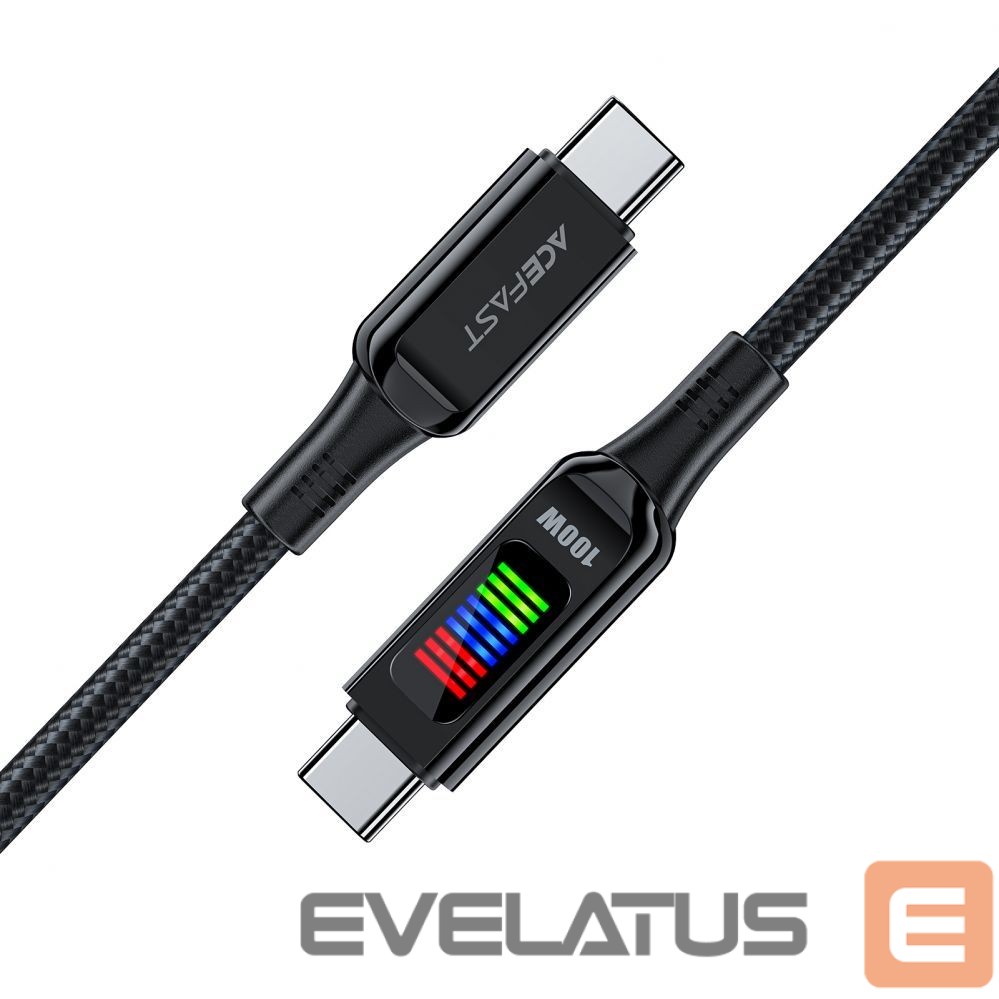 Kaabel Acefast Acefast C7-03 USB-C USB-C 100W 1.2m cable with display - black