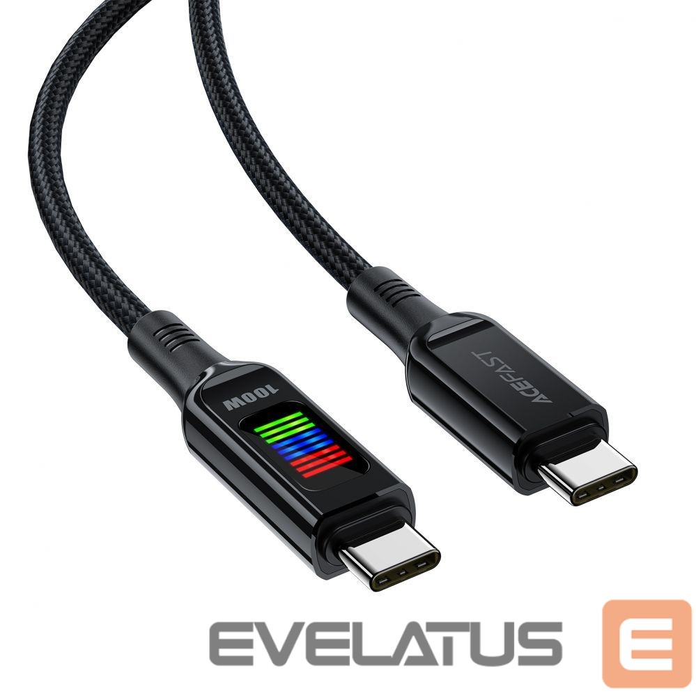 Kaabel Acefast Acefast C7-03 USB-C USB-C 100W 1.2m cable with display - black