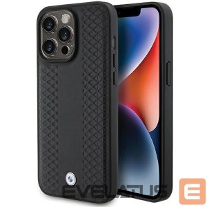 Tagakaaned BMW  BMW Leather Diamond Pattern case for iPhone 15 Pro - black 