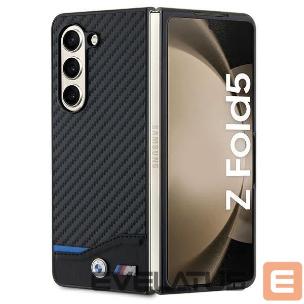 Tagakaaned BMW BMW Leather Carbon case for Samsung Galaxy Z Fold 5 - black