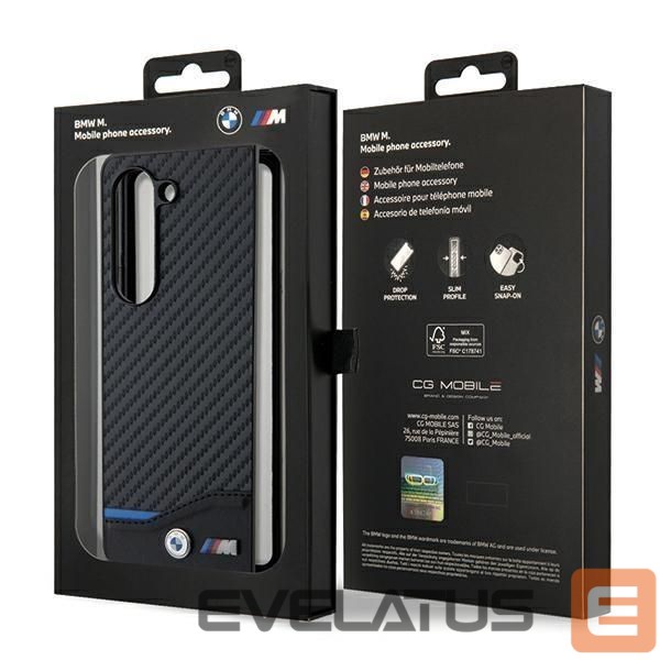Tagakaaned BMW BMW Leather Carbon case for Samsung Galaxy Z Fold 5 - black