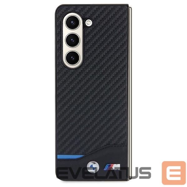 Tagakaaned BMW BMW Leather Carbon case for Samsung Galaxy Z Fold 5 - black