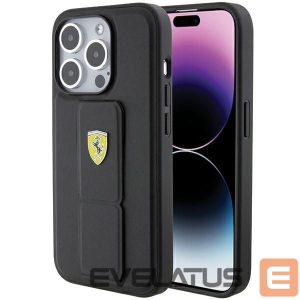Tagakaaned Ferrari  Ferrari Grip Stand Metal Logo case for iPhone 15 Pro - black