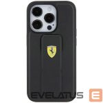 Tagakaaned Ferrari  Ferrari Grip Stand Metal Logo case for iPhone 15 - black