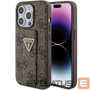 Tagakaaned Guess  Guess Grip Stand 4G Triangle Strass case for iPhone 15 Pro - brown 