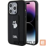 Tagakaaned Karl Lagerfeld  Karl Lagerfeld Gripstand Saffiano Choupette Pins case for iPhone 15 Pro - black 