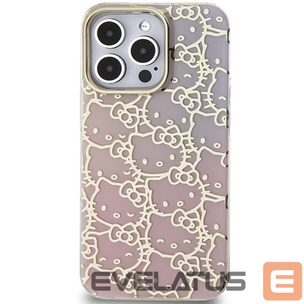 Tagakaaned Hello Kitty Hello Kitty IML Gradient Electrop Crowded Kitty Head Case for iPhone 14 Pro - Pink