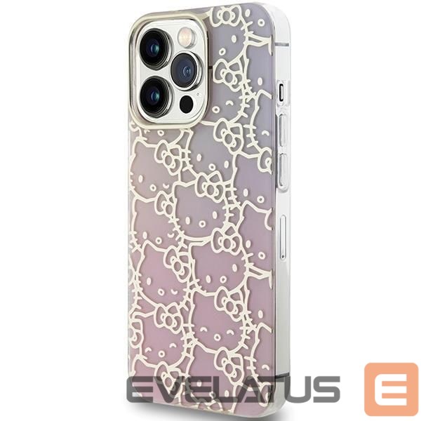Tagakaaned Hello Kitty Hello Kitty IML Gradient Electrop Crowded Kitty Head Case for iPhone 14 Pro Max - Pink