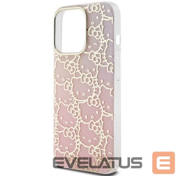 Tagakaaned Hello Kitty Hello Kitty IML Gradient Electrop Crowded Kitty Head Case for iPhone 14 Pro Max - Pink