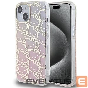 Tagakaaned Hello Kitty  Hello Kitty IML Gradient Electrop Crowded Kitty Head case for iPhone 15 - pink 