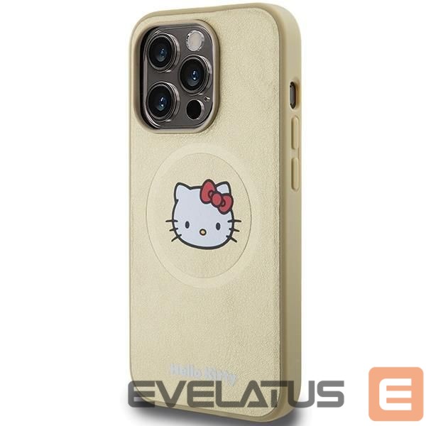 Tagakaaned Hello Kitty Hello Kitty Leather Kitty Head MagSafe case for iPhone 14 Pro - gold